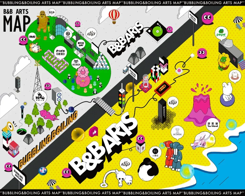 泡泡岛音乐与艺术节插画导览地图№2